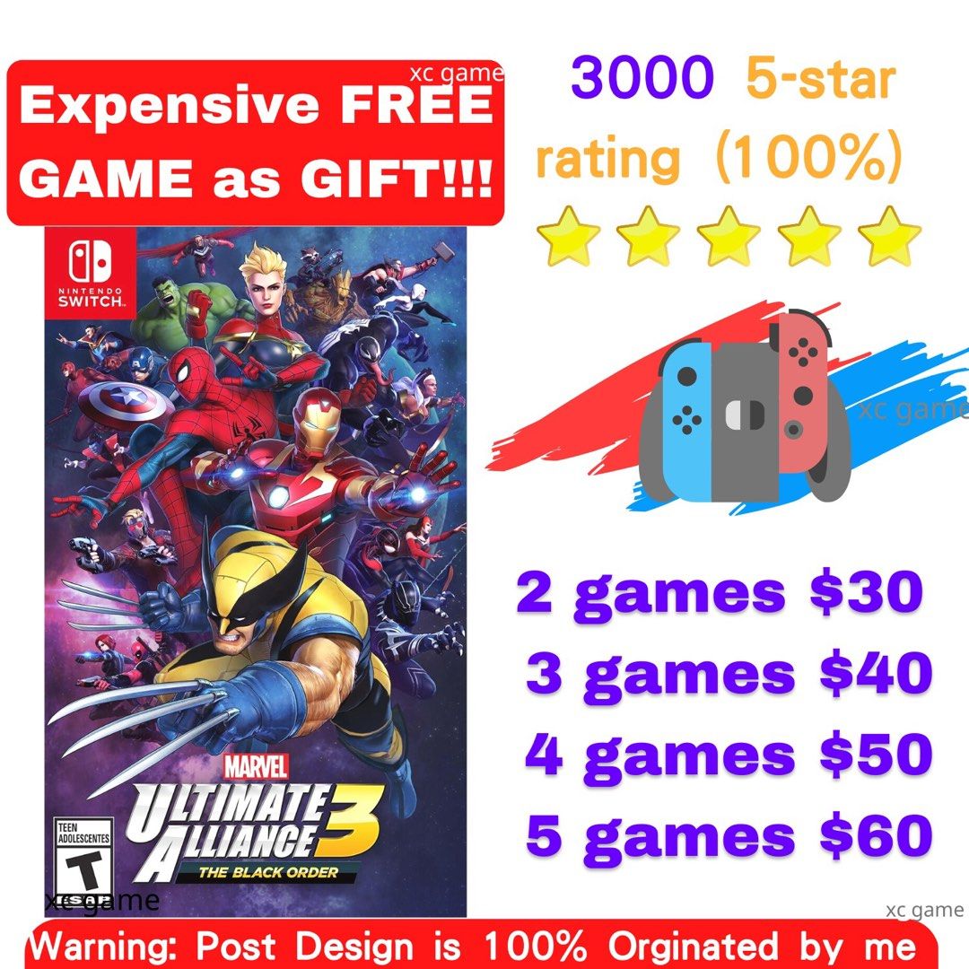 Marvel Ultimate Alliance 3 The Black Order Nintendo switch game, Video  Gaming, Video Games, Nintendo on Carousell