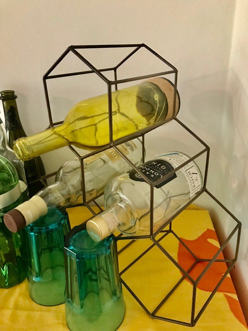 Metal wine bottle rack, Furniture & Home Living, Home Decor, Other Home
