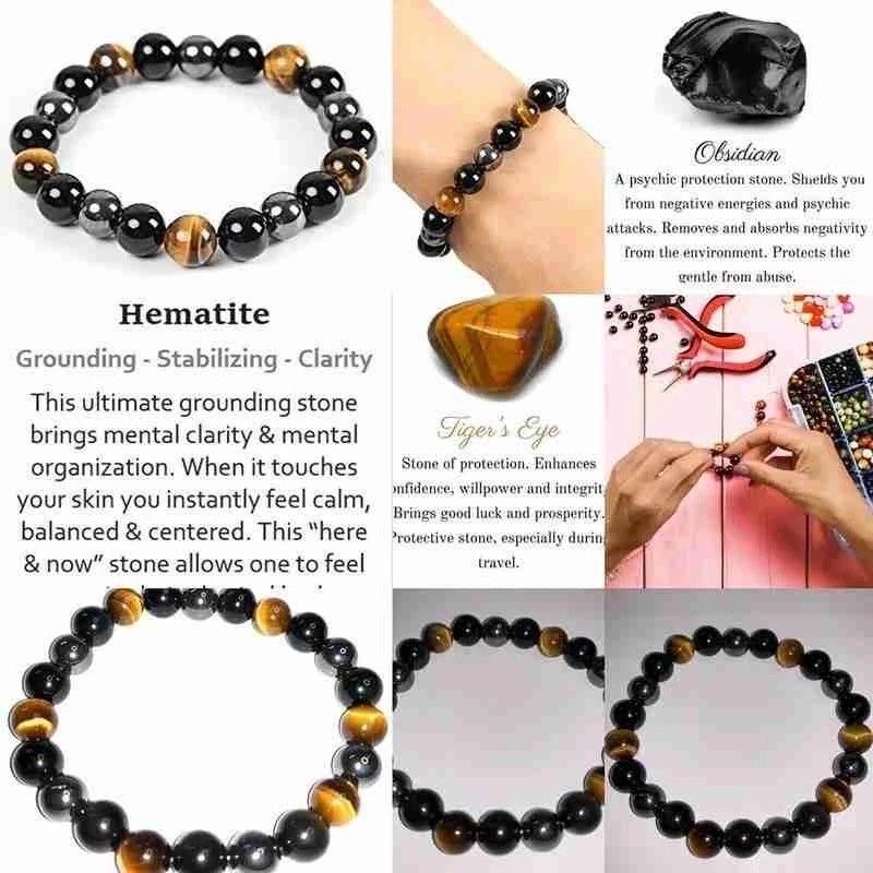 💯natural stone triple protection (Category: Bracelets) located in Manila. Submitted by rara_zyieyael (Listing ID 1195592576, Image 1). Description: onhand 8mm 10mm customized 💯blessed,cleansed and energized.