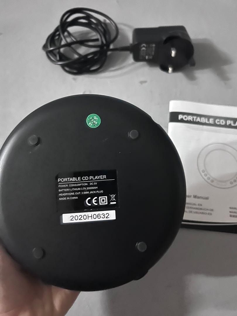 NAVISKAUTO Portable CD Player for Car with 2000mAh Rechargeable Battery