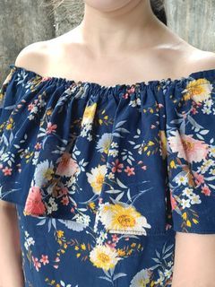 Blue floral Off shoulder top