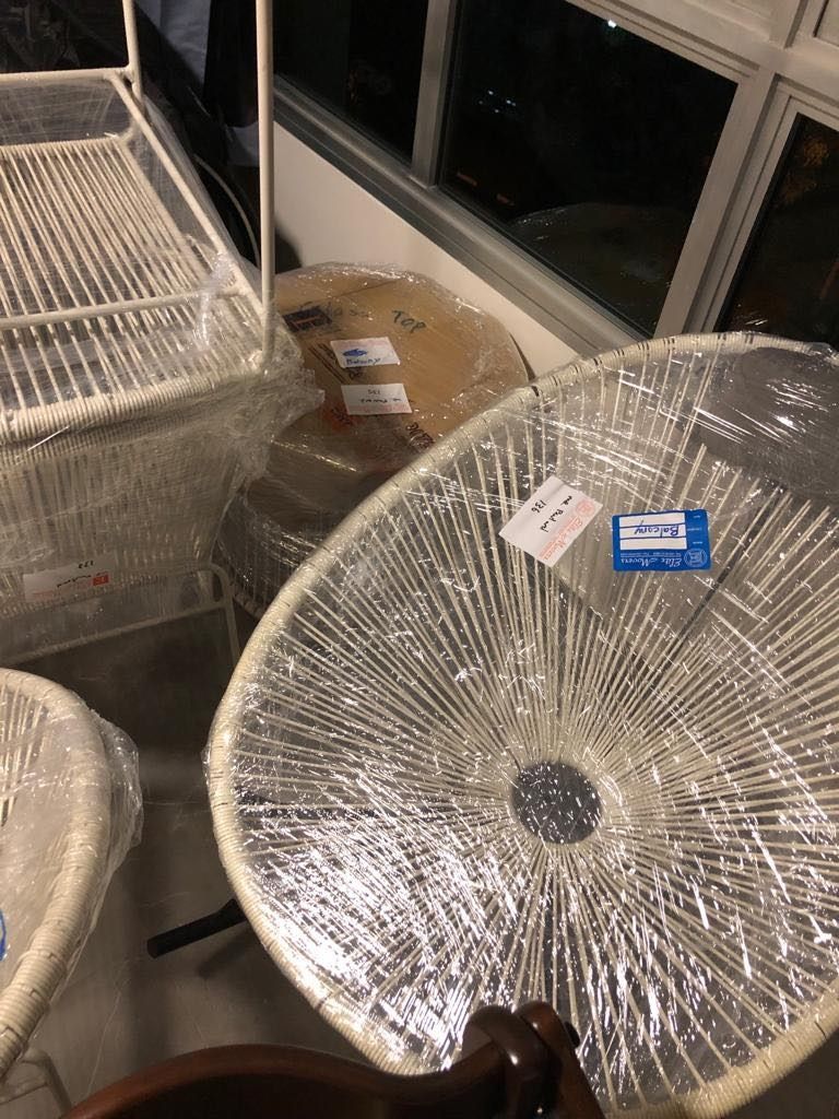 [Outdoor/Indoor] White Acapulco Mexican vinyl cord Furniture full set