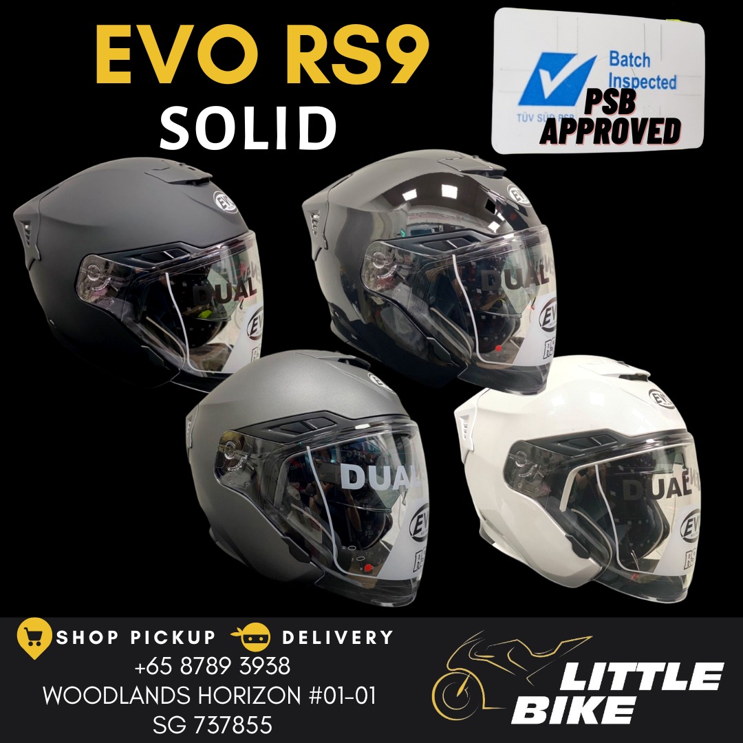PSB APPROVED EVO RS9 solid open face motorcycle helmet riding helmets ...