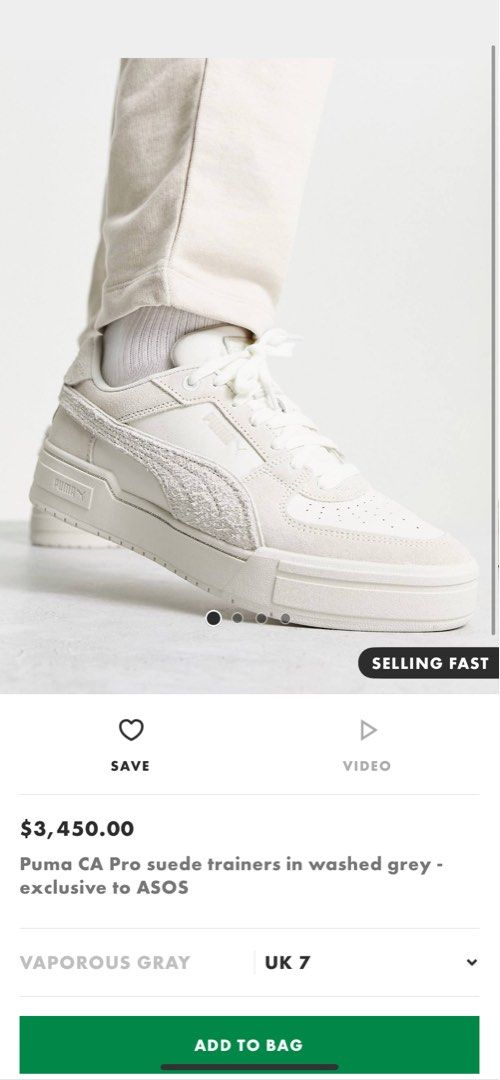 puma ca pro suede trainers in washed grey