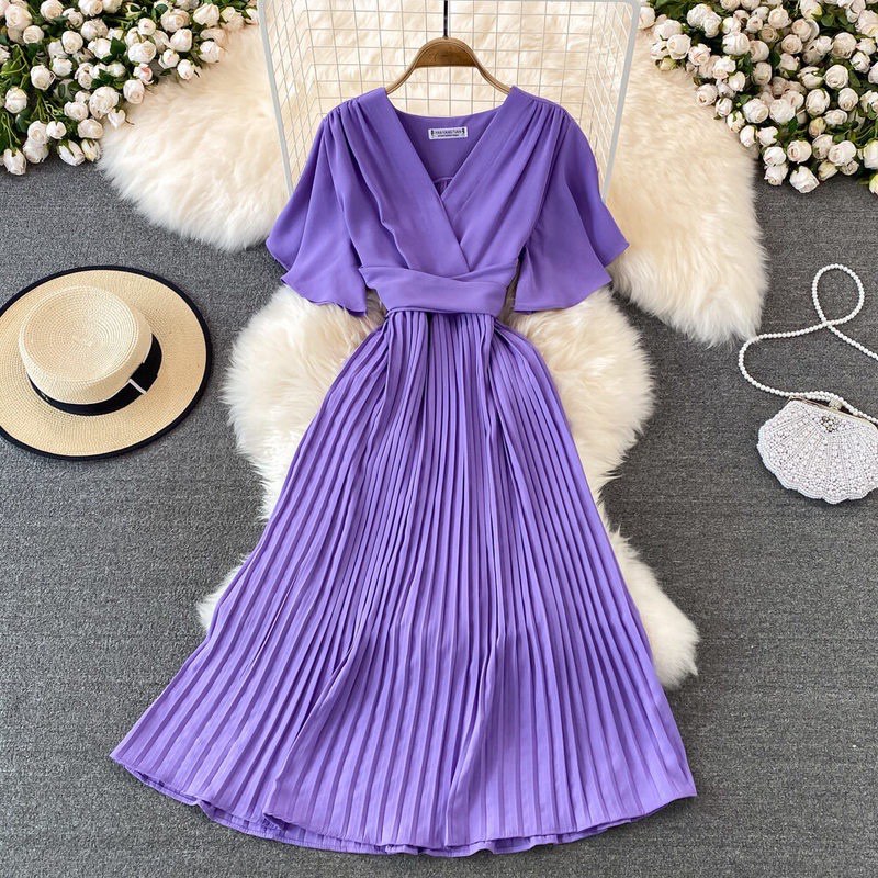 Purple semi hot sale formal dress