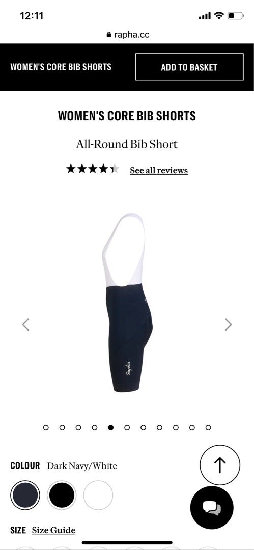 Rapha women core bib shorts Sports Equipment Bicycles Parts