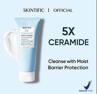 SKINTIFIC - 5X Ceramide Low pH Cleanser Facial Wash Gentle Cleanser For Sensitive Skin 80ml Face Wash Sabun Cuci Muka Pembersih Pencuci Muka 【BPOM】