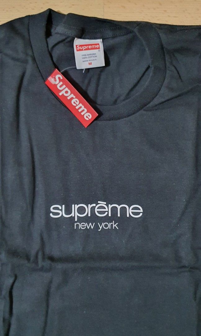 Supreme Classic Logo New York Tee Black