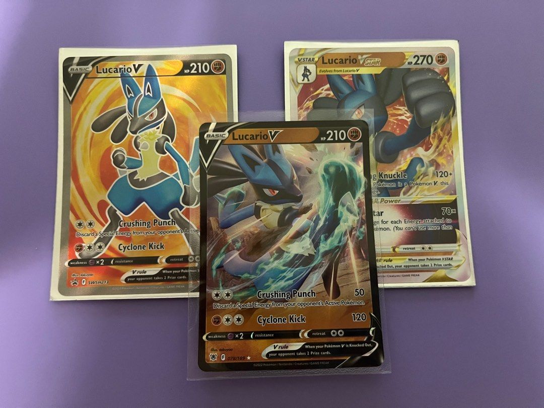 TCG Pokemon Card Bundle Lucario V Star FA Full Art Vstar, Hobbies & Toys,  Toys & Games on Carousell