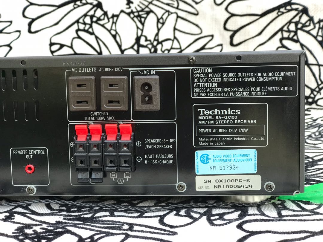 Technics SAGX100 AV Control Stereo Receiver Am/fm, Audio, Soundbars