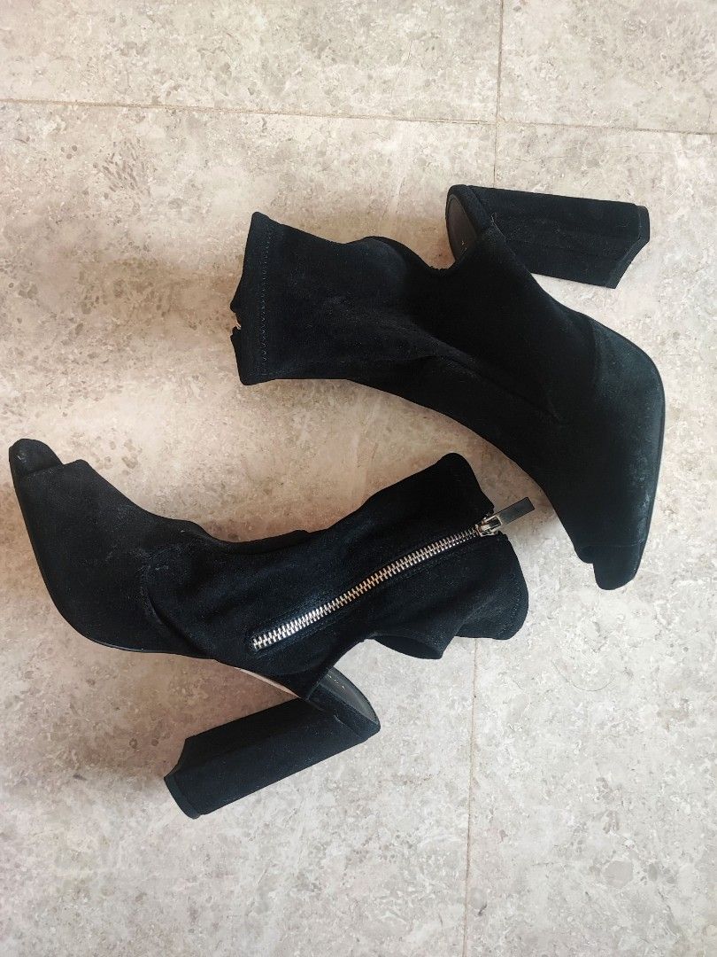 Topshop Black Heeled Boots Women s Fashion Footwear Heels on