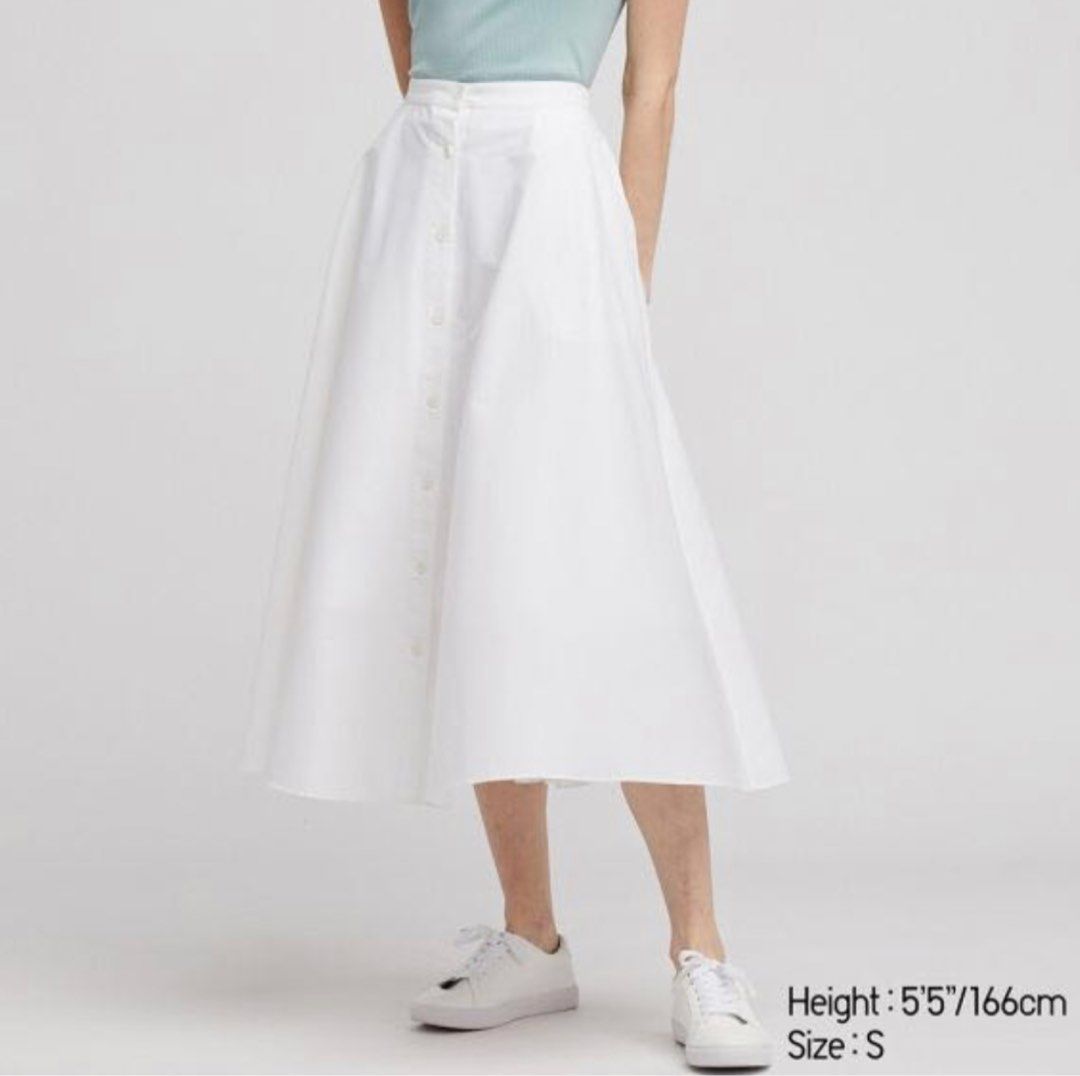 Button skirt uniqlo discount