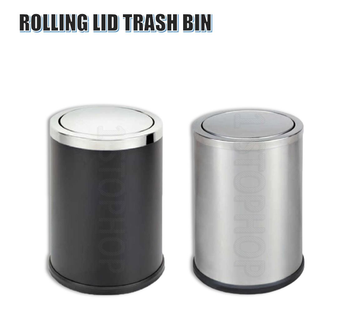 Waste bins Trash Bin Double Layers Rolling Lid Garbage Bin, trash Can