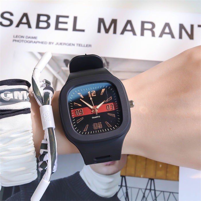 Waterproof Quartz Watch Men and Women Couples Square Sports Watches Student Fashion Life READY STOCK