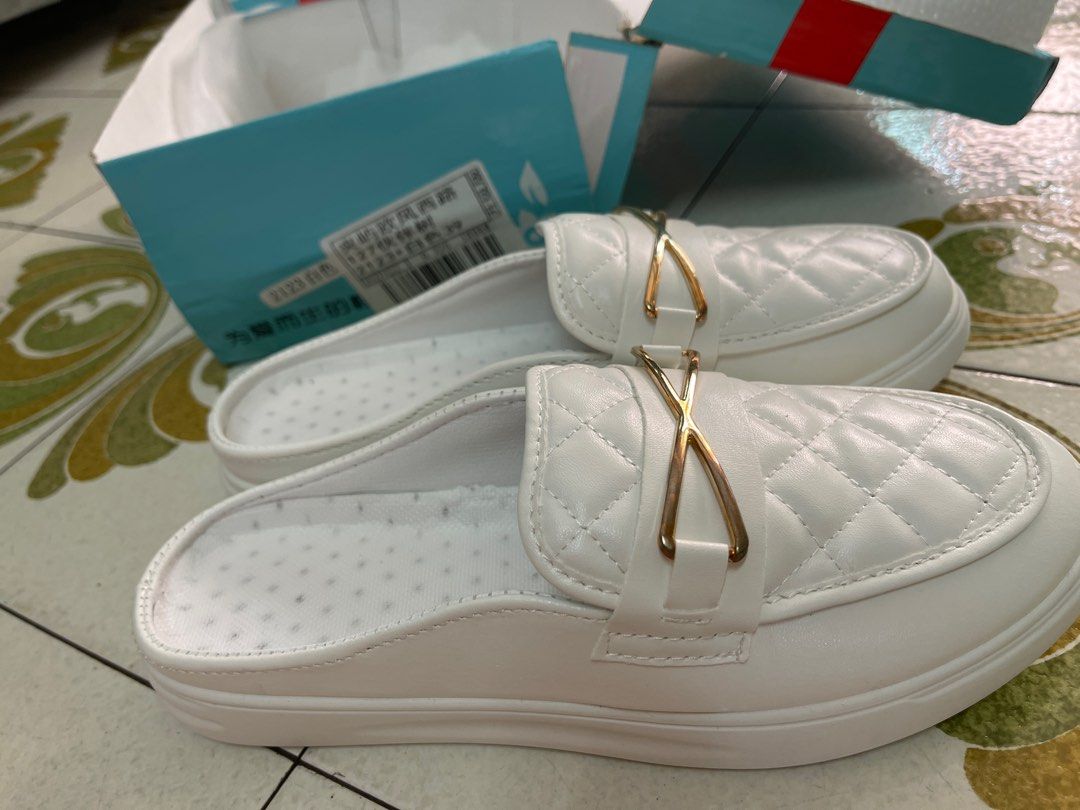 White slip on loafers hot sale