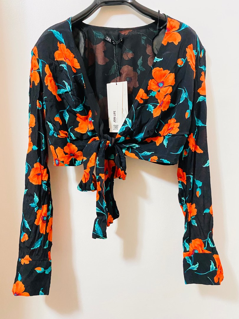 Zara Floral Top, Women's Fashion, Tops, Blouses on Carousell
