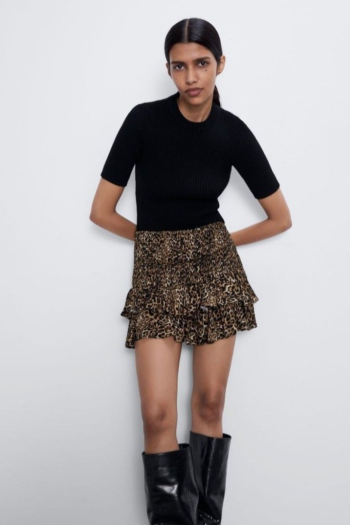 Printed bermuda skort zara clearance