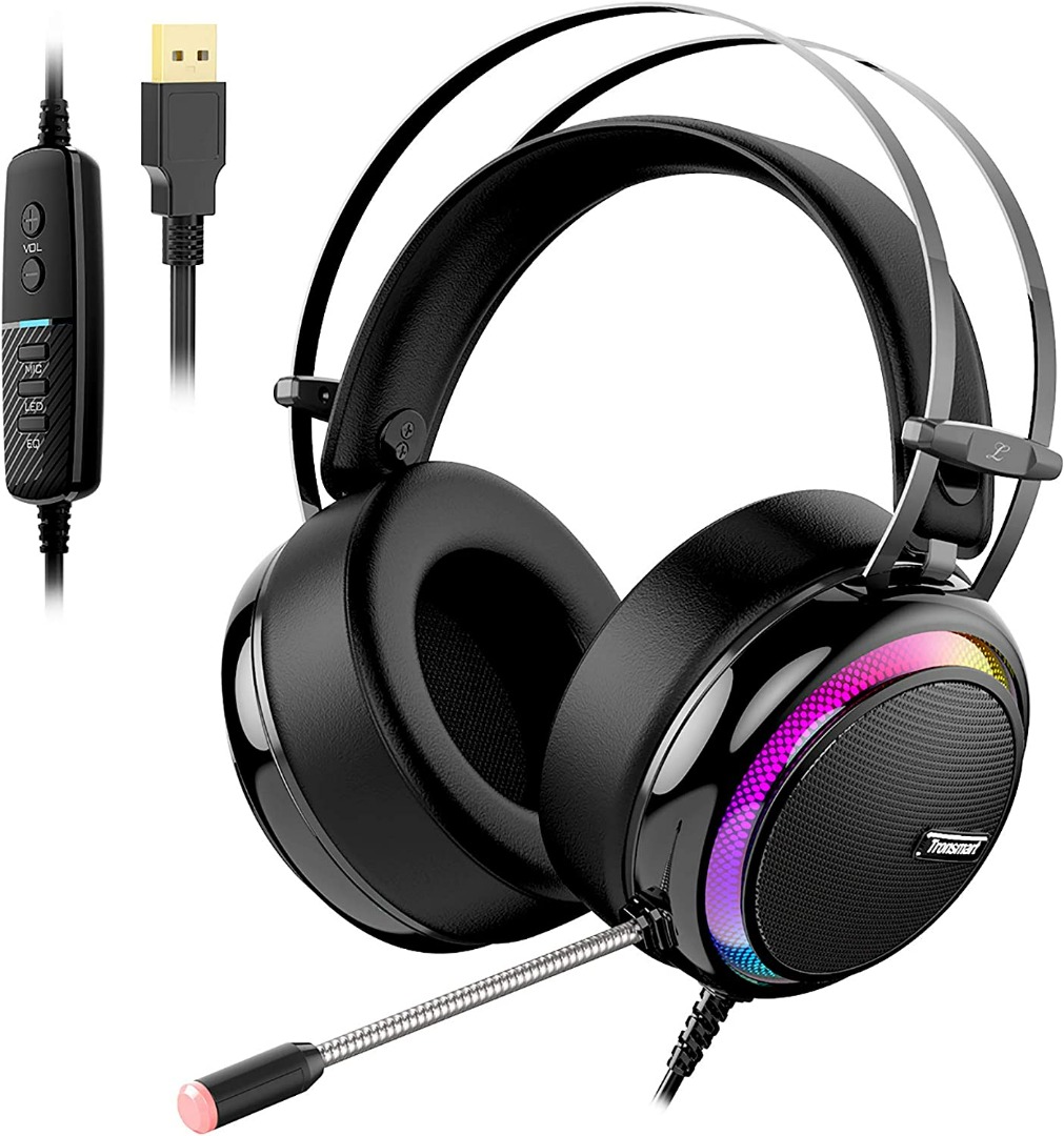 1012) USB Gaming Headset with Mic for PC/Laptop,Tronsmart Glary 3.5mm