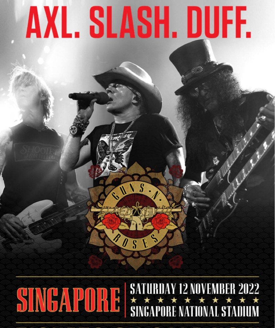 2 x Standing Guns N Roses Tickets, Tickets & Vouchers, Event Tickets on