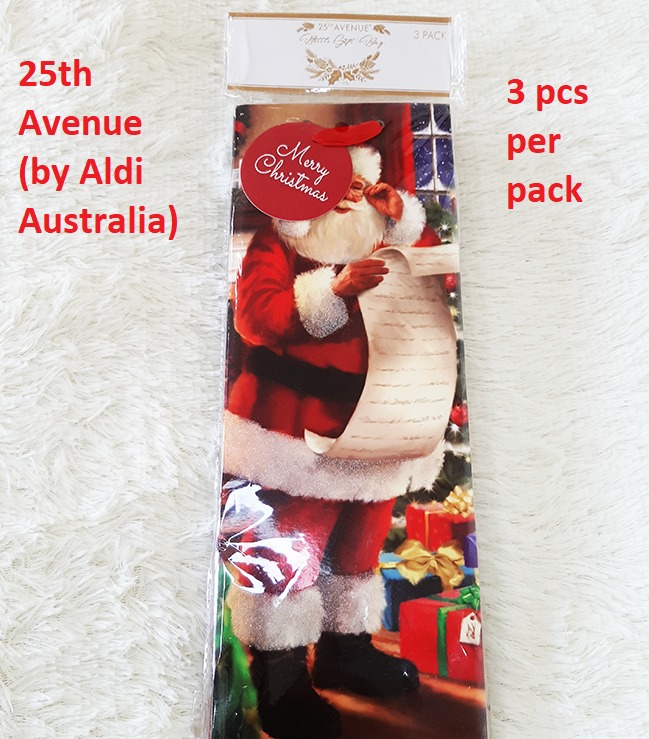 3 Pieces 25th AVENUE (by Aldi Australia) Christmas Wine Bottle Gift