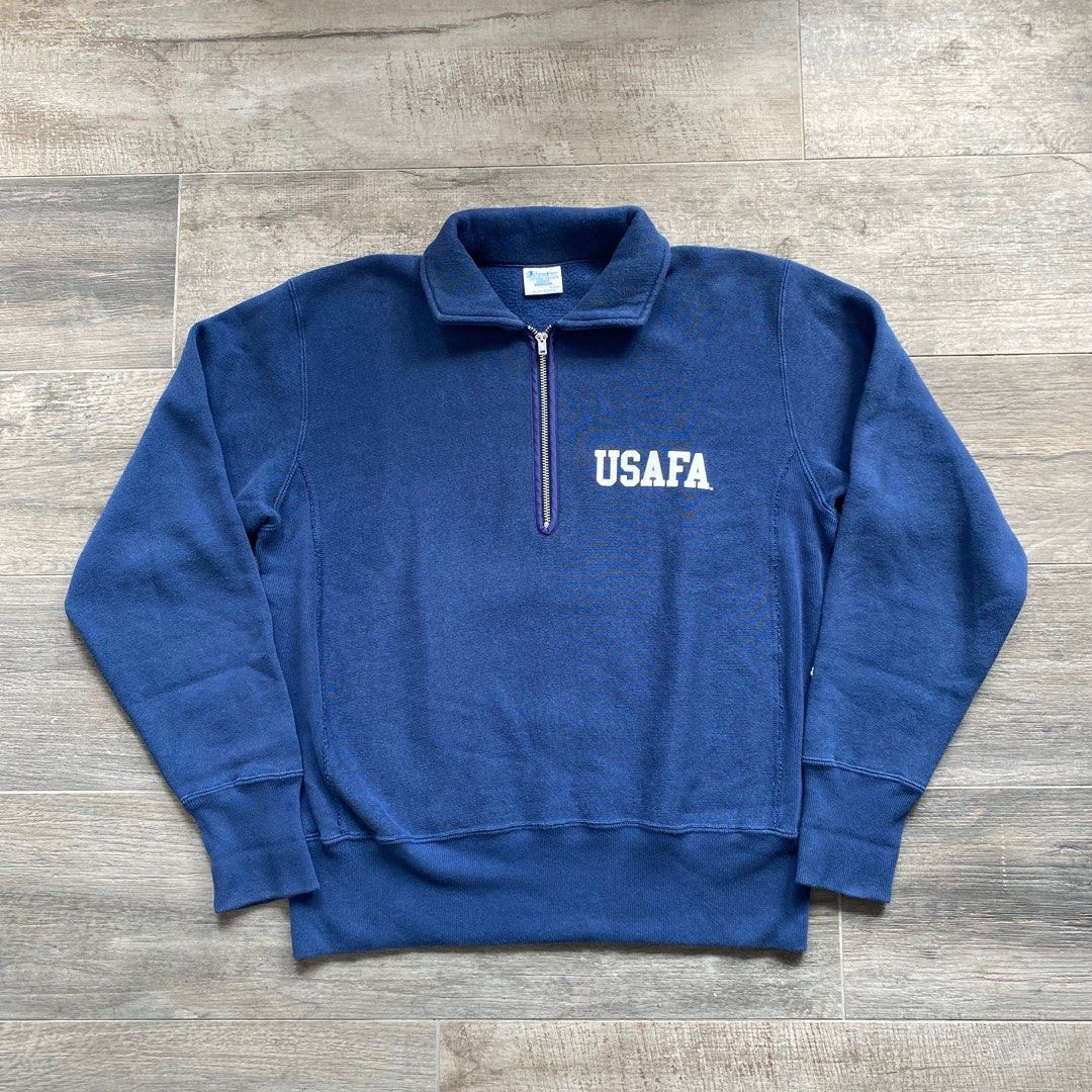 70's CHAMPION USAFA HALF ZIP REVERSE WEAVE REPRO SWEATSHIRT SWEAT