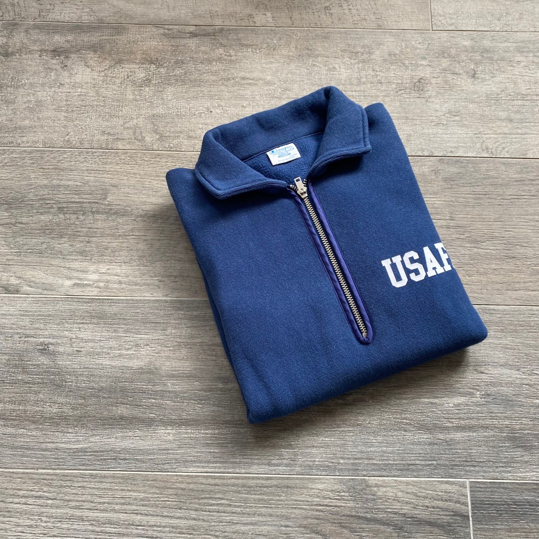 70's CHAMPION USAFA HALF ZIP REVERSE WEAVE REPRO SWEATSHIRT SWEAT