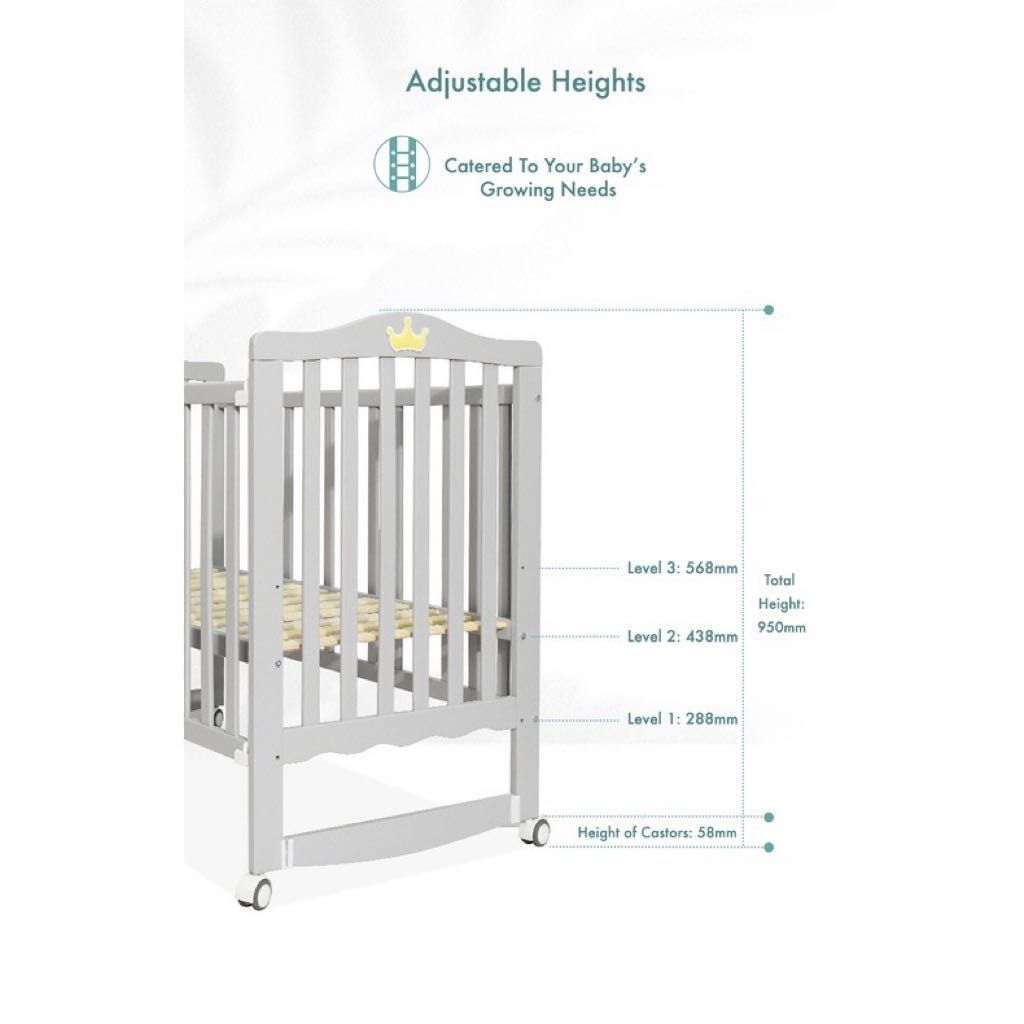 7-in-1 Convertible Baby Cot with Rocker, Babies & Kids, Baby Nursery ...