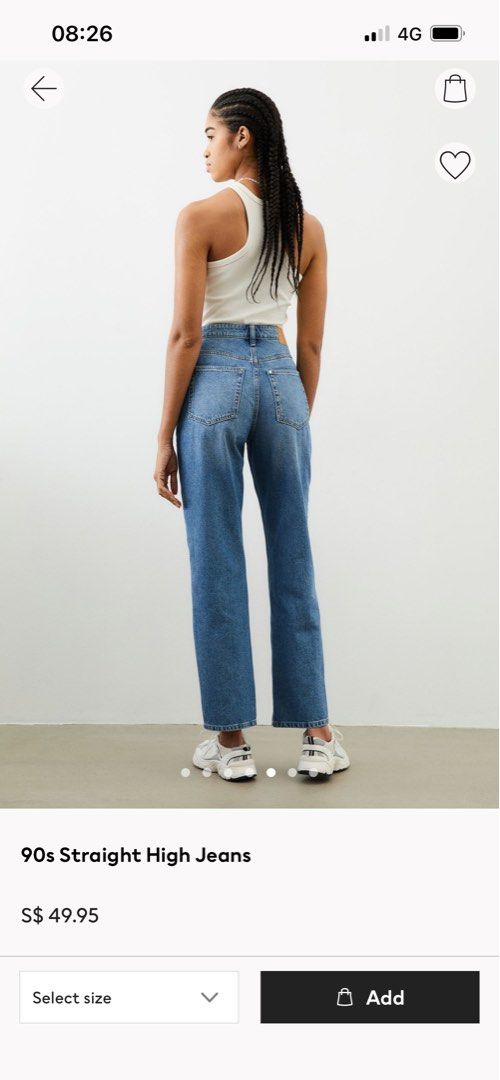 90S Straight High Jeans H&M, Women's Fashion, Bottoms, Jeans