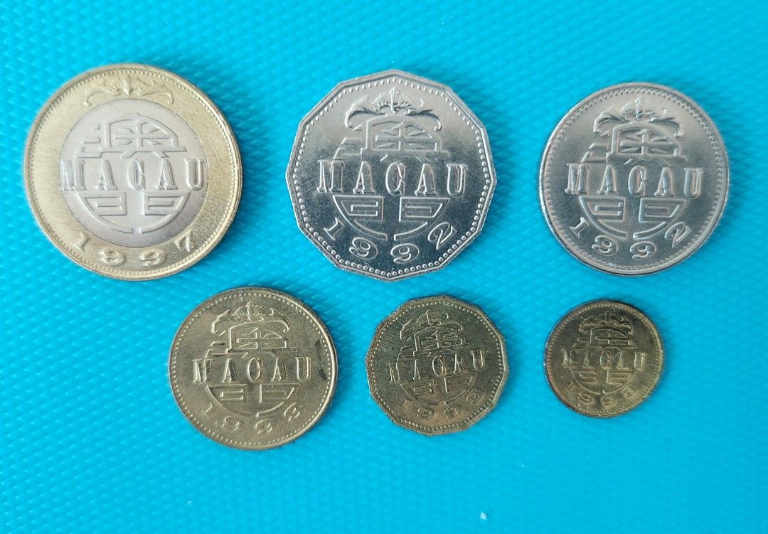 澳門硬幣。共六個, 興趣及遊戲, 收藏品及紀念品, 郵票及印刷品- Carousell