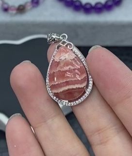 紅紋鋯石吊墜 吊咀 天然水晶 旺姻緣 愛情石