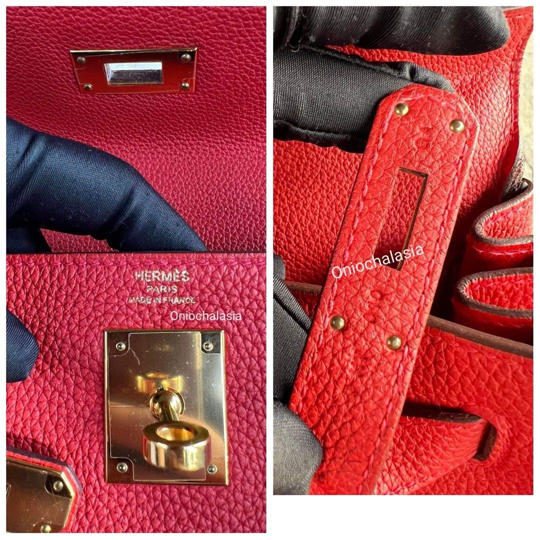 Hermes Kelly 28 Retourne Rouge Casaque Clemence Gold Hardware #A - Vendome  Monte Carlo