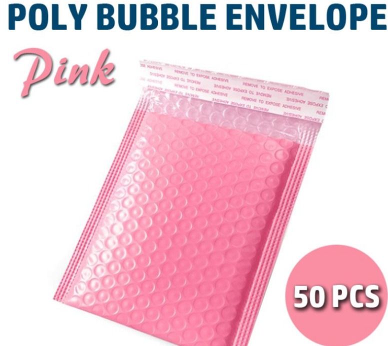 [ READY STOCK ] Pink Polymailer Bubble Wrap Envelope , Hobbies & Toys