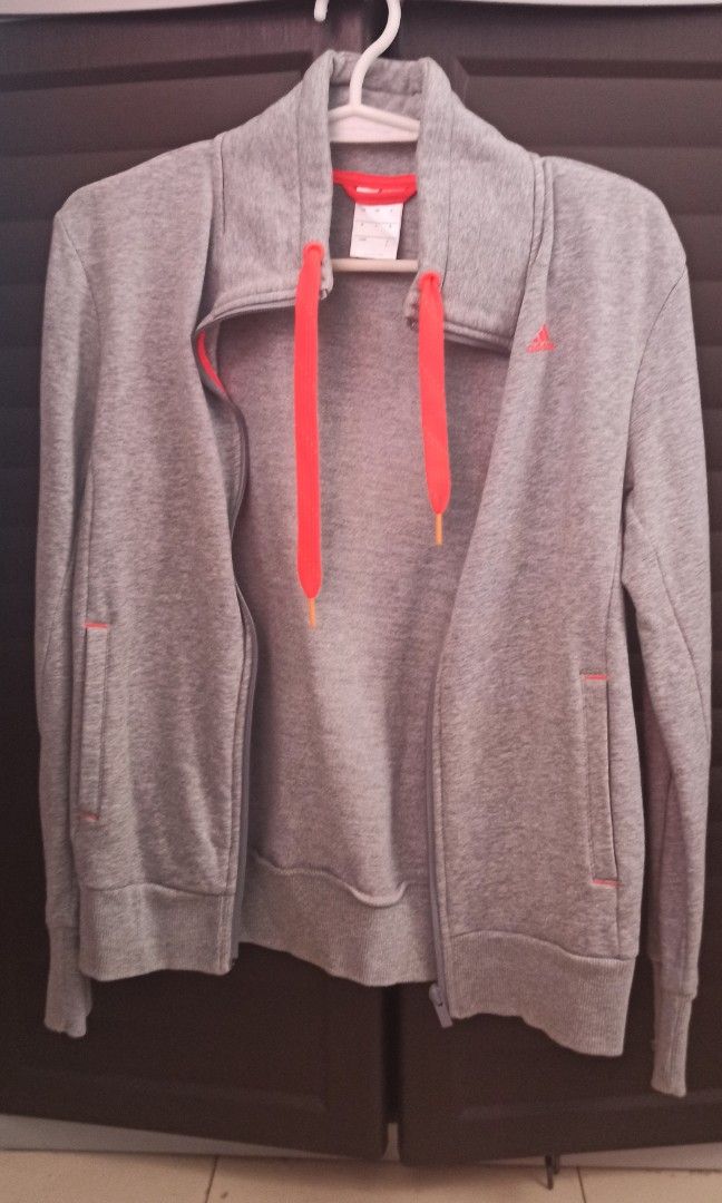 Adidas grey and orange hoodie 2025