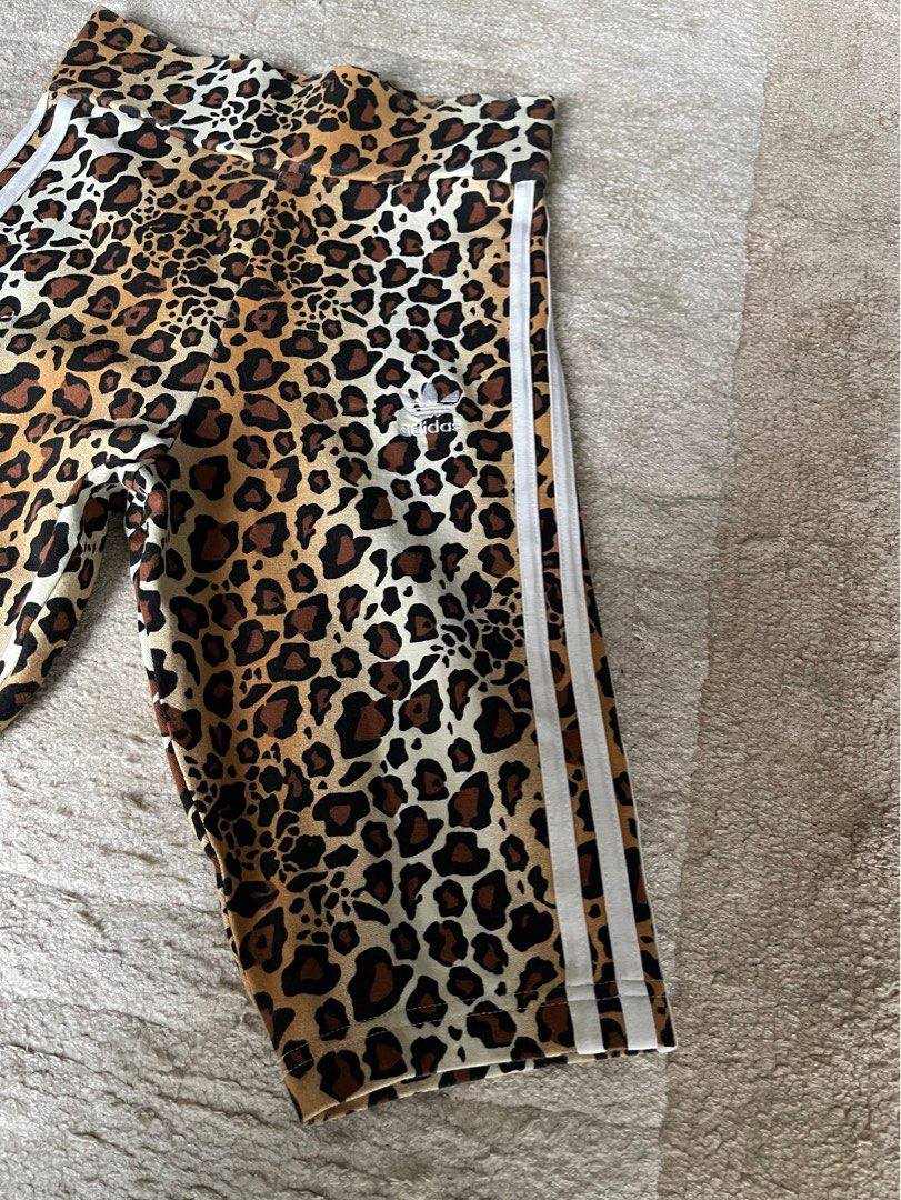 Adidas originals Women's Brown 'leopard Luxe' legging Shorts