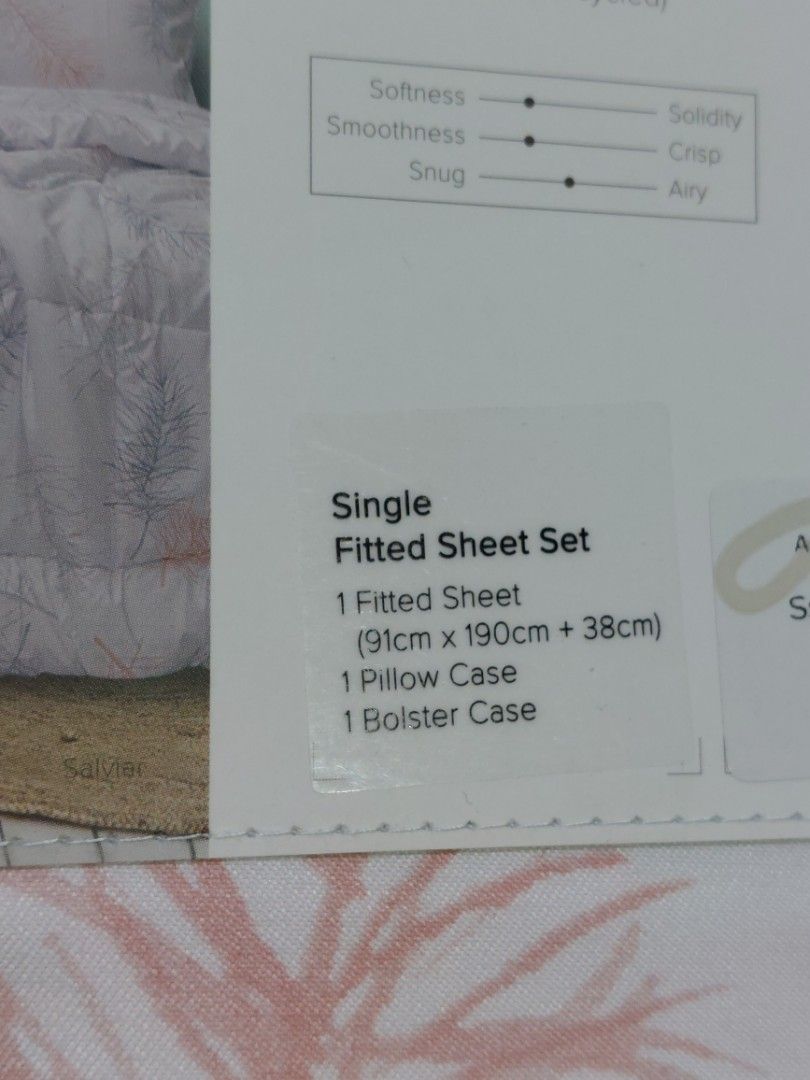 Akemi Uchi Bedsheet 700TC single fitted, Furniture & Home Living