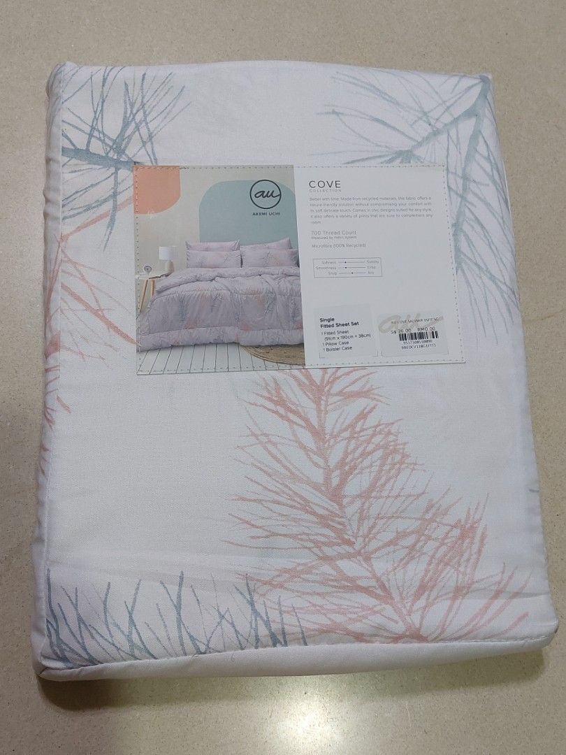Akemi Uchi Bedsheet 700TC single fitted, Furniture & Home Living