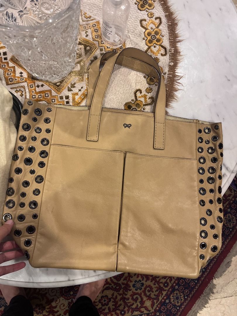 100 AUTHENTIC Anya Hindmarch Raw Nevis Small Peephole, Fesyen Wanita, Tas & Dompet di Carousell