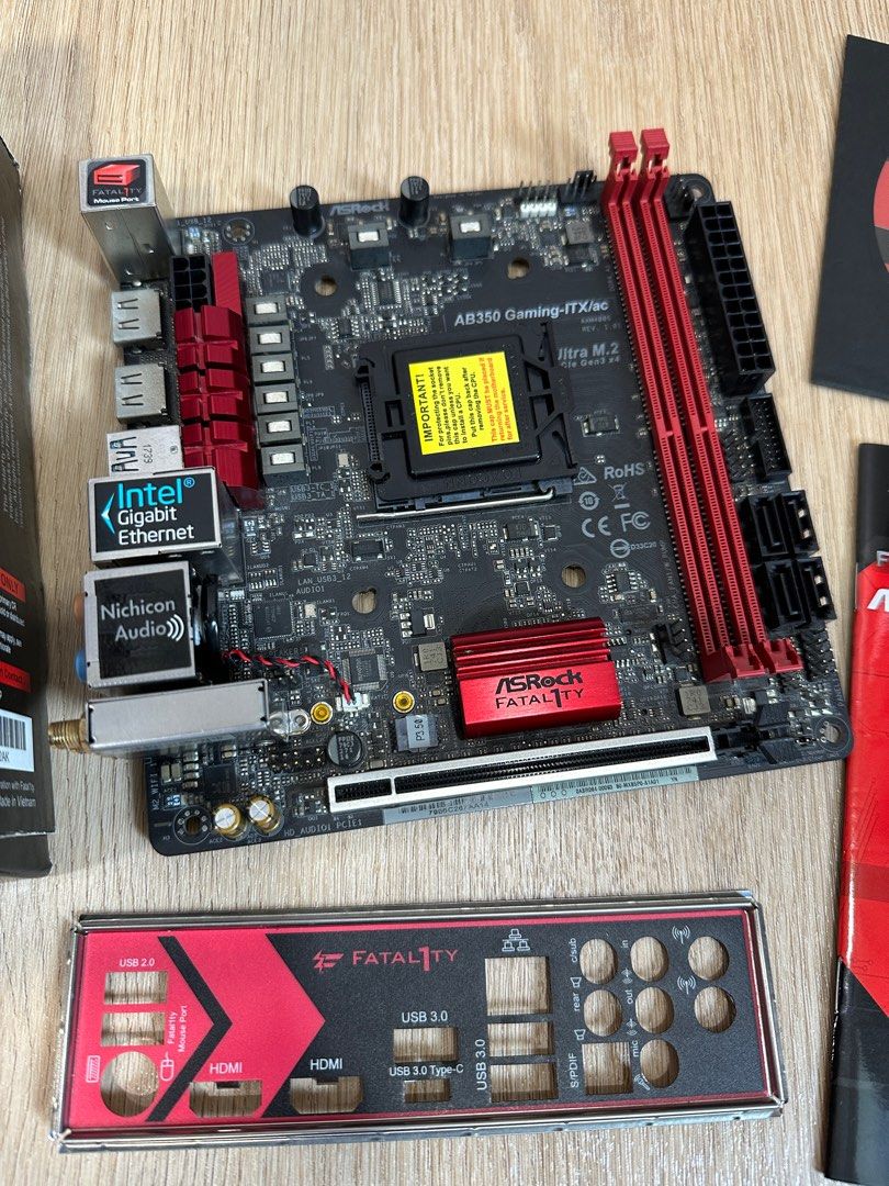 ASRock AB350 Gaming-ITX/ac motherboard (not working), Computers & Tech ...