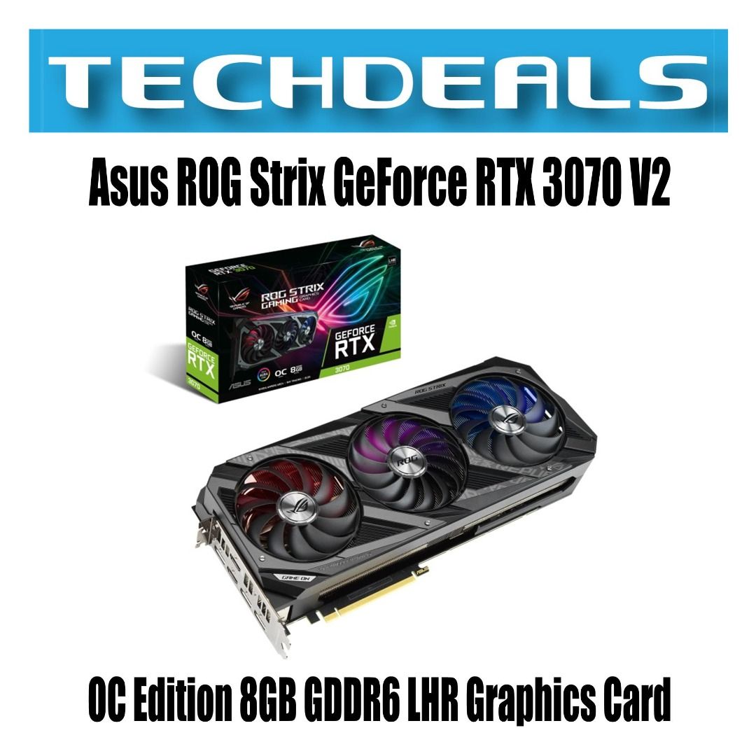 Asus ROG Strix GeForce RTX 3070 V2 OC Edition 8GB GDDR6 LHR Graphics ...