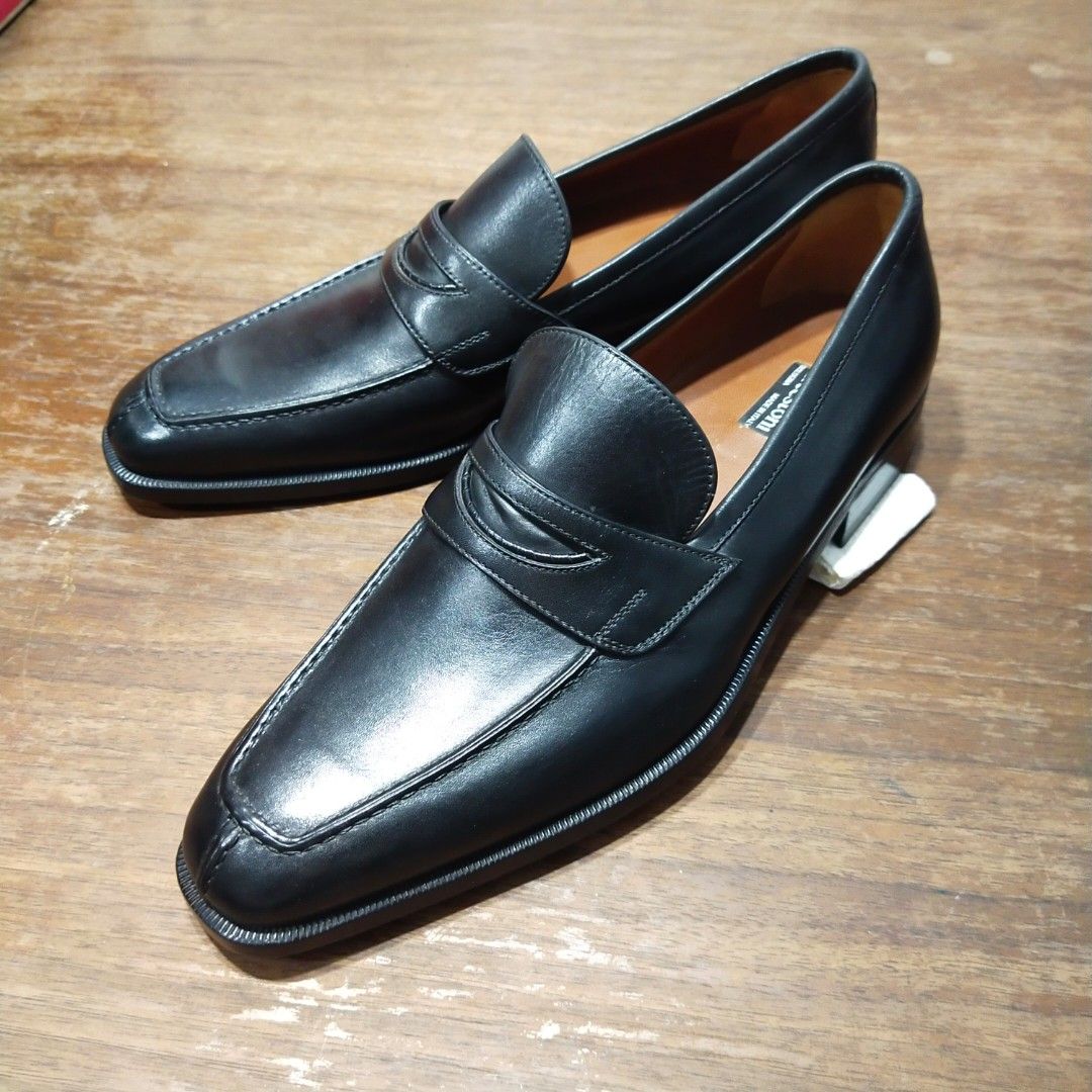 A.Testoni Black Label Penny Loafers 8-8.5US, Men's Fashion ...
