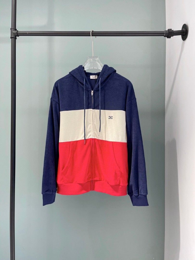 Authentic celine Zip Pocket Red White and Blue Contrast Track