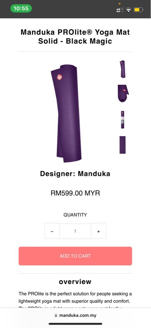 Authentic Manduka Yoga Mat, Sports Equipment, Other Sports Equipment