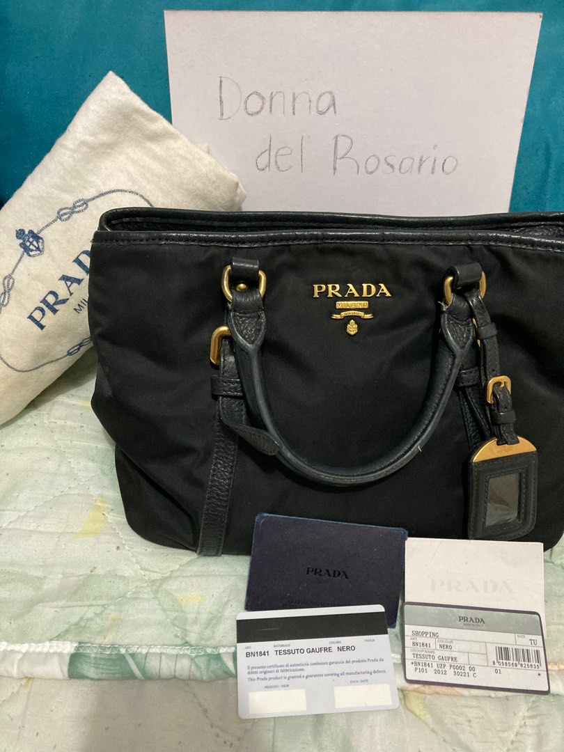 Prada Tessuto Saffiano Nero bag, Luxury, Bags & Wallets on Carousell