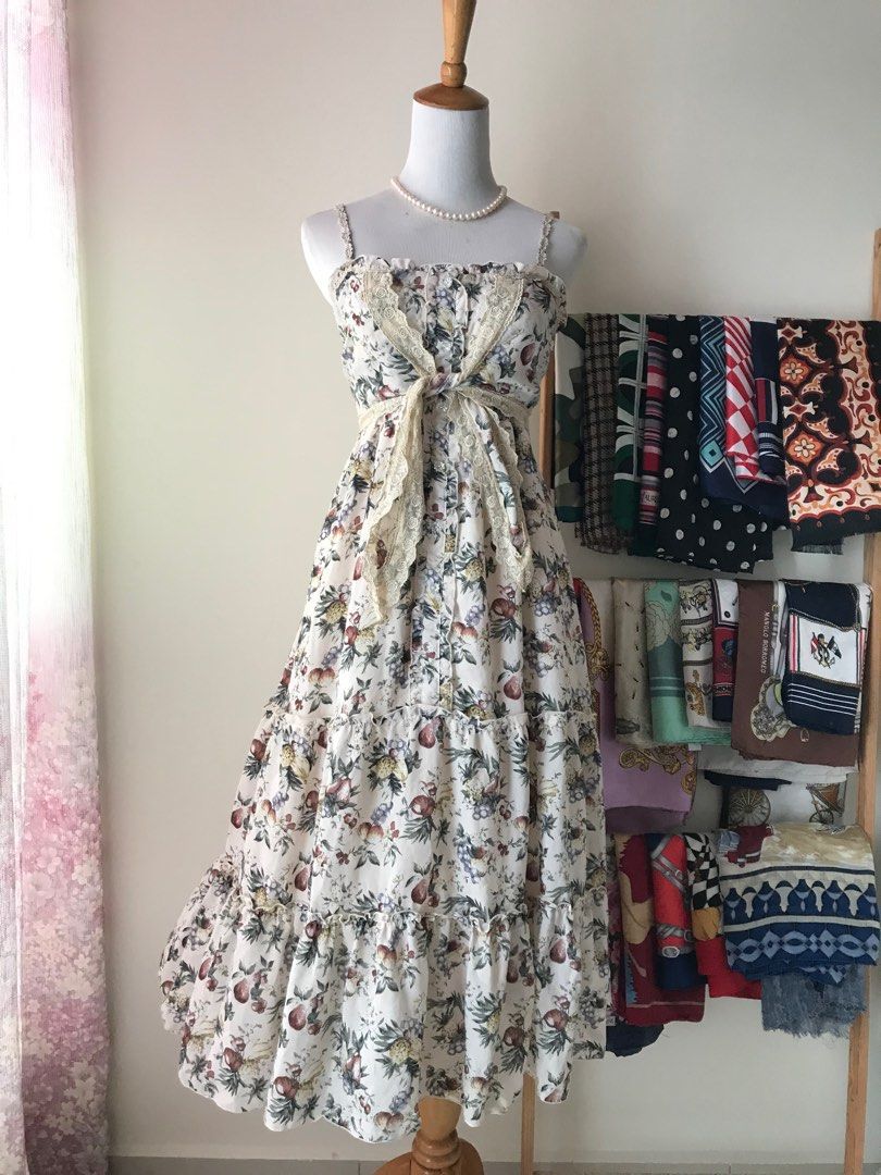 Axes Femme fruity print maxi dress, Women's Fashion, Dresses & Sets, Dresses on Carousell