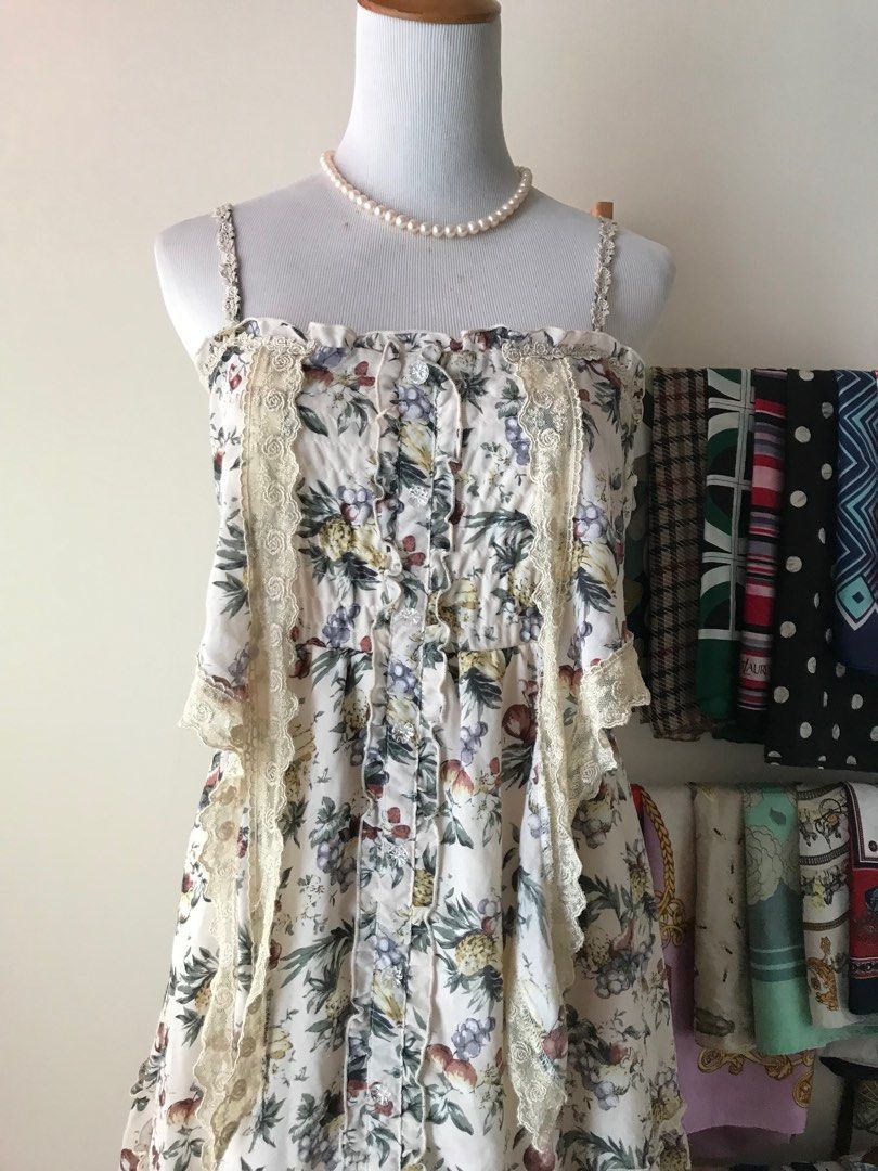 Axes Femme fruity print maxi dress, Women's Fashion, Dresses & Sets, Dresses on Carousell