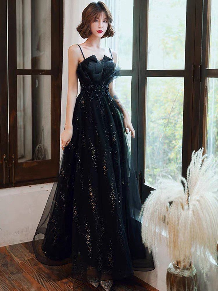 All black cheap evening gowns