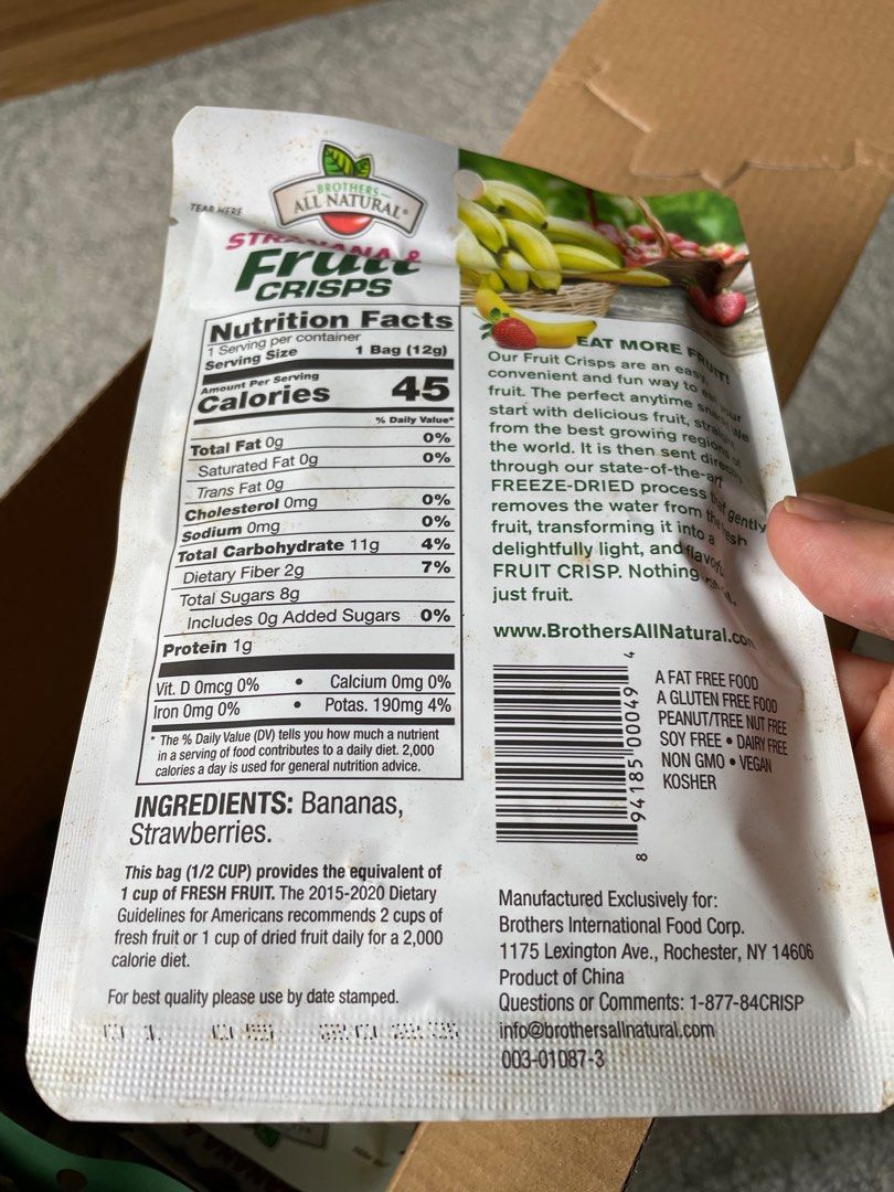 BNIB Freeze dried fruits crisps (12 packs), Babies & Kids, Nursing