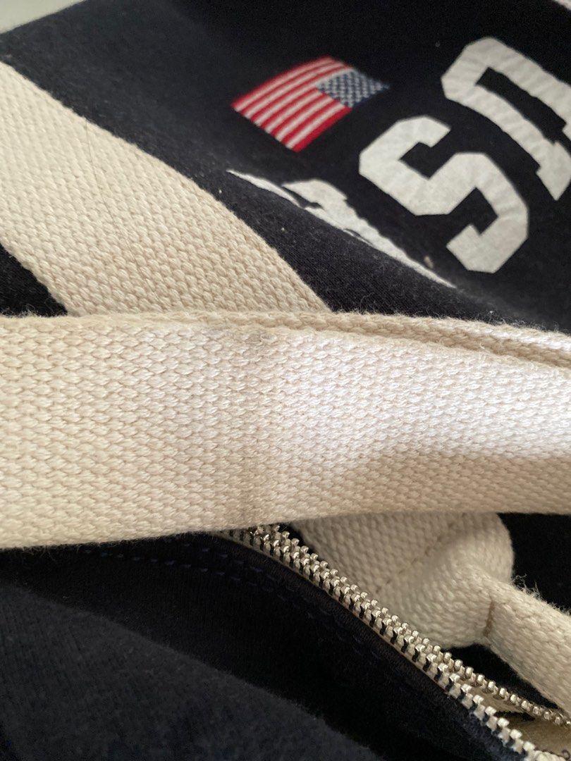 Brandy Melville USA Flag Navy Blue Duffle Camp Bag, Women's Fashion