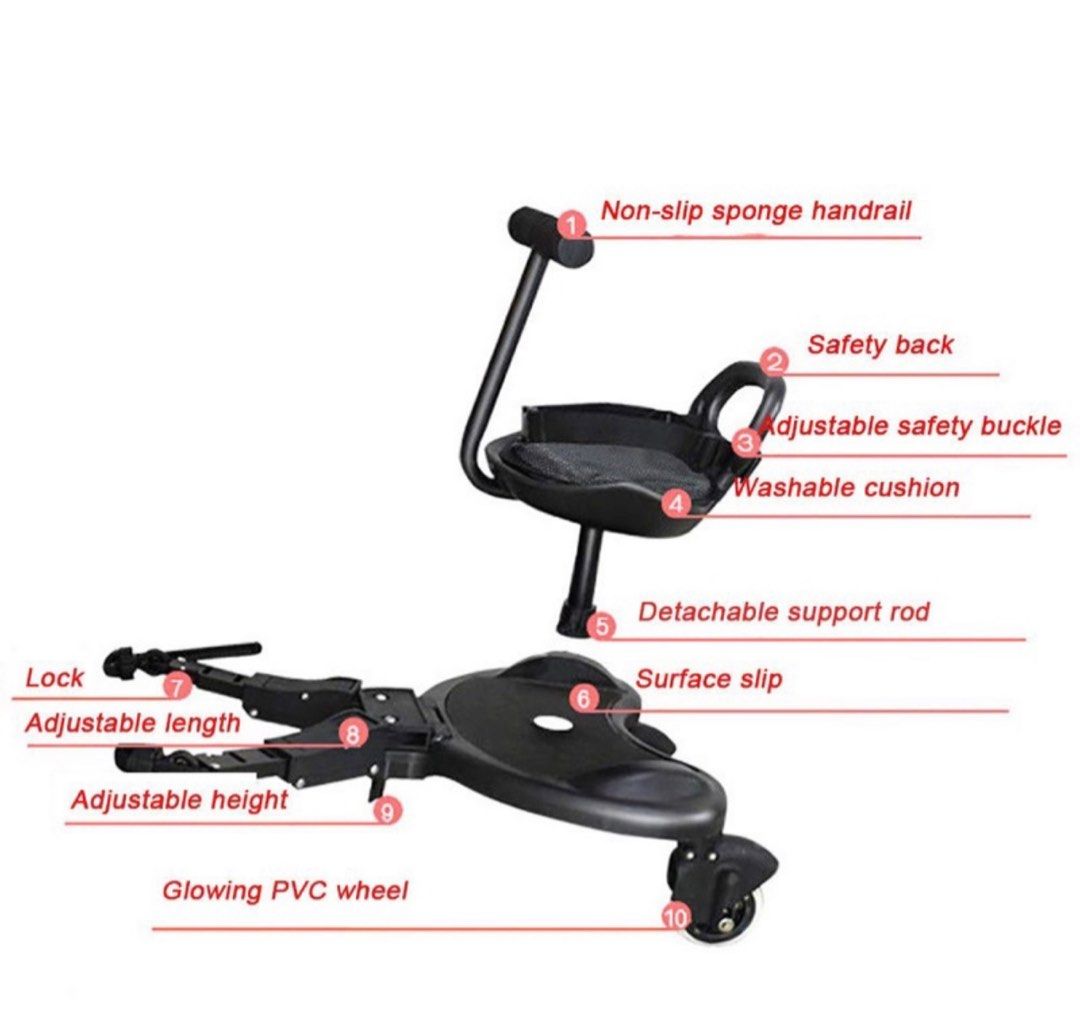 Buggy board with seat stroller extension, Babies & Kids, Going Out