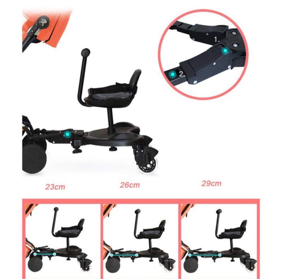 Buggy board with seat stroller extension, Babies & Kids, Going Out